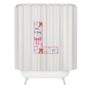 Deny Designs April Lane Art Fancy Bow Monogram Shower Curtain - 1 of 3