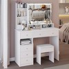 Ridstar 41 in. W Left Drawer Desktop Vanity Tables with Cushioned Stool & Ample Storage for Bedroom-White - 2 of 4