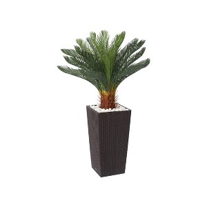 Kazeila 4ft UV Resistant Artificial Cycas Tree with Planter, Big Pre Potted Sago Palm Tree (Indoor/Outdoor) for Office House Decor - 1 of 4