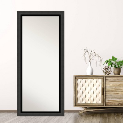 Tuxedo Black Full Length Rectangular Wood Floor Mirror
