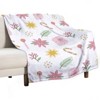 FIONECA Fresh Pink Christmas Pattern Blanket with Poinsettia Gift and Candle Design Soft Cozy Holiday Throw 40x50 inches - 2 of 4