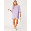 cheibear Women's Knit Loose Fit T-Shirt with Biker Shorts Lounge Sleepwear Pajama Sets - 3 of 4