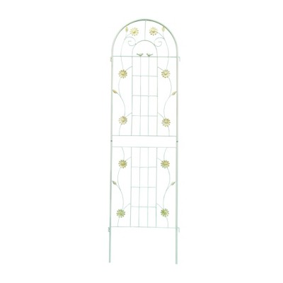 Dolonm 4 Pack Metal Garden Trellis 19.7" x 71" Rustproof Trellis for Climbing Plants Outdoor Flower Support Cream White