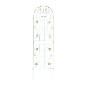 Dolonm 4 Pack Metal Garden Trellis 19.7" x 71" Rustproof Trellis for Climbing Plants Outdoor Flower Support Cream White - 1 of 4