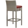 Modway Conduit Outdoor Bar Stool – Wicker Rattan Patio Seat in Light Gray Currant with Powder-Coated Aluminum Frame - 3 of 4