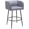 Zuo Modern 38.6" Horbat Barstool Gray – Set of 2, Polyester Fabric, Durable Steel, Contemporary - 3 of 4