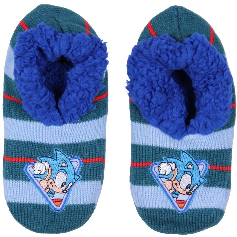 Sonic The Hedgehog Boys' Plush-Lined Non-Slip Slipper Socks, 2 of 6