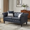 Miguel 62.2" Wide Leather Sofa With Solid Wood Legs| ARTFUL LIVING DESIGN - 2 of 4
