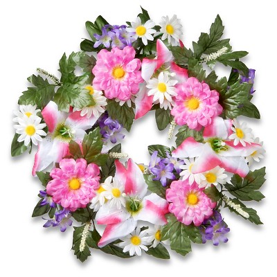 Decorated Wreaths with Tiger Lilies and Daisies (18")