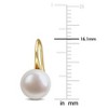 EVERLY JEWELRY | Yellow Plated Sterling Silver 8-9mm Cultured Freshwater Pearl Wave Shepherd Hook Earrings - 2 of 4