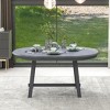 LOVMOR Retro Extendable Dining Table, Round Kitchen Tables, Adjustable length 41" to 56 Desktop, for Small Space, Restaurant, Gray - 2 of 4
