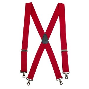 CTM Men's Elastic Solid Color X-Back Suspender with Swivel Hook Ends - 1 of 4