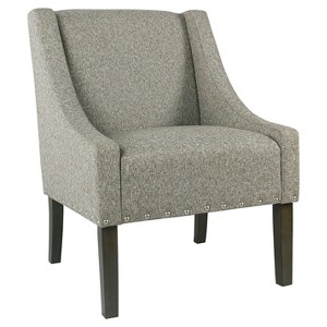 Modern Swoop Accent Chair with Nailhead Trim - Sterling Gray - Homepop, Gray Sterling