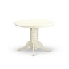 East West Furniture, 5 Piece Kitchen Table Set Consists of a Round Dining Table with Pedestal and 4 Padded Chairs, linen white - 2 of 4