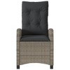 vidaXL Reclining Patio Chair with Cushions Gray Poly Rattan - 4 of 4