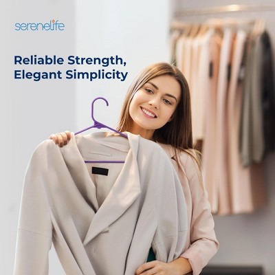 SereneLife 30-Piece Purple Plastic Slim Hangers