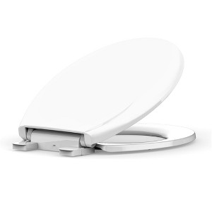 Elongated Toilet Seat, Slow Close Toilet Cover Seat for Easy Clean and Stain-Resistant, Plastic Toilet Seat with Cover, Quick-Release Hinges - 1 of 4