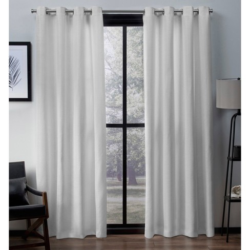Virenze Faux Silk Window Curtain Panel Pair Winter White 54 X 96