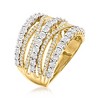 Ross-Simons 1.00 ct. t.w. Diamond Multi-Row Ring in 18kt Gold Over Sterling - 3 of 4