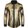 Lars Amadeus Men's Long Sleeves Button Down Party Disco Glitter Metallic Shirt - image 2 of 4