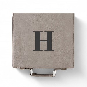 Personalization Mall Grey Leatherette Poker Chip Set - 1 of 2