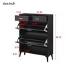 Shoe Cabinet, Modern Free Standing Tipping Bucket Shoe Rack Organizer with 2 Flip Drawers and 2 Drawer, for Entryway Hallway Bedroom - 3 of 4