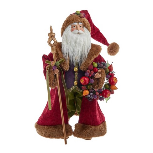 Kurt Adler 20-Inch Sugar Fruit Santa With Fruit Wreath - image 1 of 4