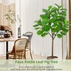 Artificial Fiddle Leaf Fig Tree 5.8ft Tall with 65 Decorative Leaves, Fake Fig Silk Tree in Pot, Artificial Tree in Plastic Pot for Living Room-Green - 4 of 4