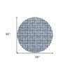 Navy Blue And Ivory Geometric Washable Indoor Outdoor Area Rug - 3 of 4