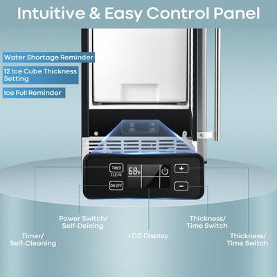 Commercial Black Stainless Steel Undercounter Ice Maker