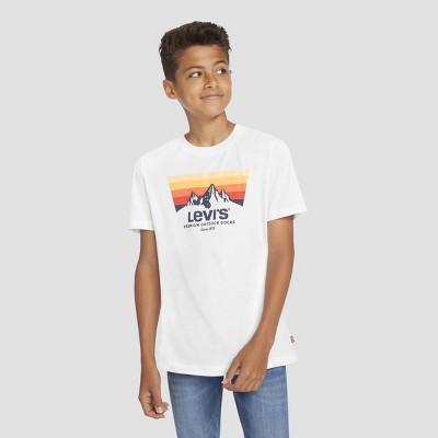 Levi's® Boys' Short Sleeve Mountain Batwing T-shirt - Cream 10-12 : Target