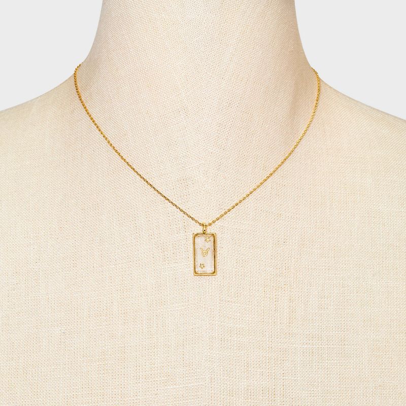 14K Gold Dipped Pierced Glass Zodiac Pendant Necklace - Gold, 2 of 9