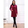 Allegra K Women's Velvet Lapel Double-Breasted Long Outerwear Winter Coats - 4 of 4