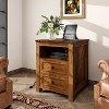 Dyonery Modern Wood End Table with Charging Station,Rustic 18 Inch Bedside Table with 2 Storage Drawers and Open Shelf,  for Bedroom,Living Room - 2 of 4
