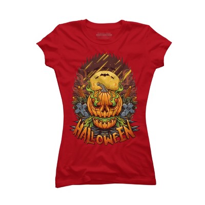 Junior's Design By Humans halloween By arjanaproject T-Shirt
