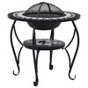 vidaXL Mosaic Fire Pit Table Black and White 26.8" Ceramic - 2 of 4