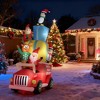 QingMoon Inflatable Santa Gift Delivery Truck with Elf, Reindeer and Penguins, 9FT Christmas Blow Up Decorations for Holiday, Party and Garden - 2 of 4