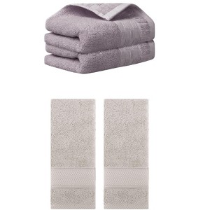 REGALWOVEN 4 Pcs Solid Soft Absorbent Hand Towel for Bathroom 14" x 30" - 1 of 4