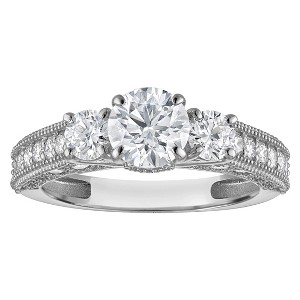 Naturalux 14K Gold 3-stone 2 cttw Lab Grown Diamond Ring - 1 of 4