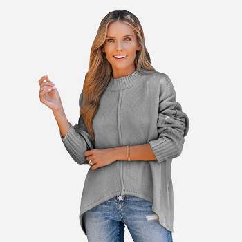Women's Rib Turtleneck Long Sleeve Sweater - Cupshe