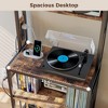 MOEPISY Record Player Stand, 2-Tier Vinyl Record Storage, Large Record Player Table with Charge Station - 4 of 4