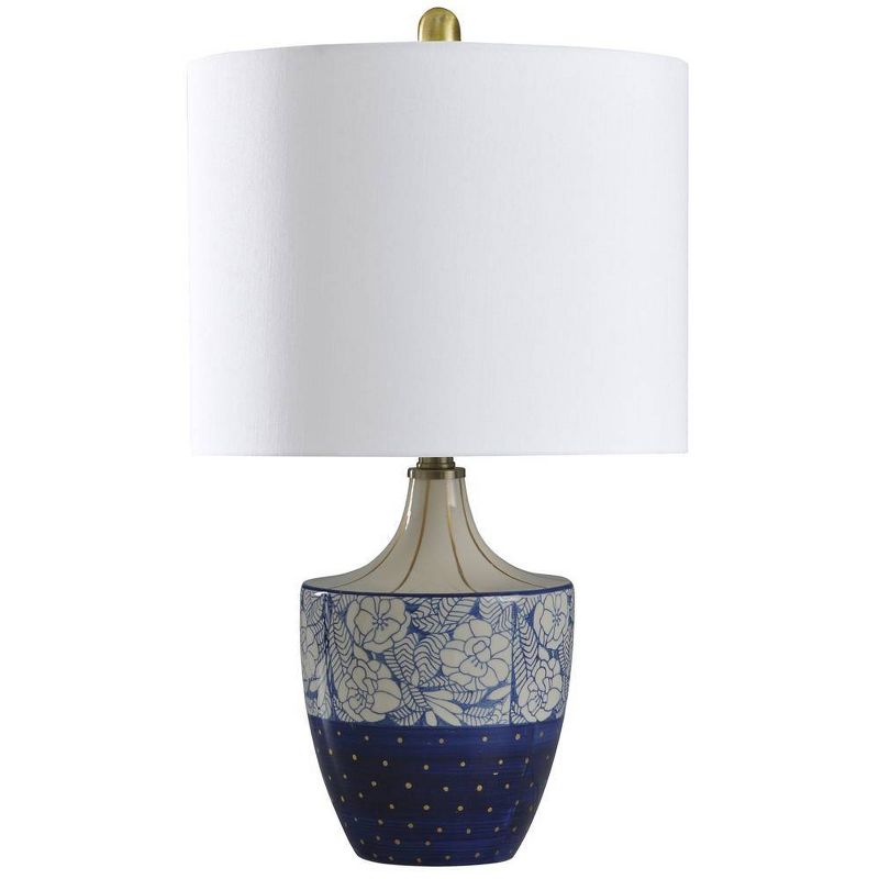 Shelly Table Lamp Cream Blue and Gold Geneva - StyleCraft, 1 of 12