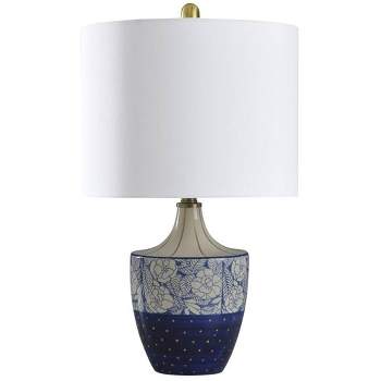 Shelly Table Lamp Cream Blue and Gold Geneva - StyleCraft