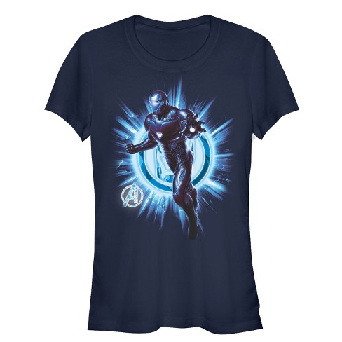 Juniors Womens Marvel Avengers Endgame Iron Man Star Logo T shirt Target