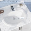 COZONY Bathroom Vessel Sink, White Ceramic Semi-Recessed Square Countertop, Basin with Faucet Hole for Modern Vanity - 4 of 4