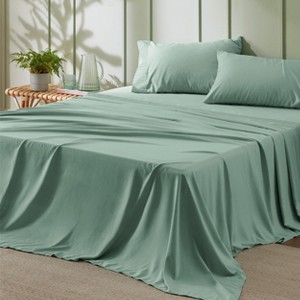King Size Sheets Set - 4 Pieces Soft King Sheets - Breathable & Cooling - Hotel Luxury - Easy Care Polyester Microfiber Bedding for Women, Men, Mint G - 1 of 4