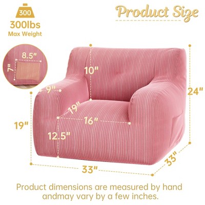 NicBex Tufted Bean Bag Sofa Chair Soft Stuffed Filling for Living Room or Bedroom Accent,Family Room or Kids' Space