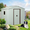Garvee 8x4 FT Outdoor Storage Shed, Metal Storage Shed with Window & Foundation, Galvanized Iron, Sliding Doors, Weatherproof for Garden Tools - 3 of 4
