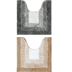 Unique Bargains Non-Slip Absorbent Soft Plush Shaggy Bath Mats 2 Pcs - 1 of 4