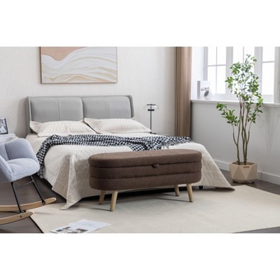 Grungis Velvet Storage Benches with Wood Legs,Upholstered Storage Ottoman,Ottoman Bench for Living Room,Bedroom